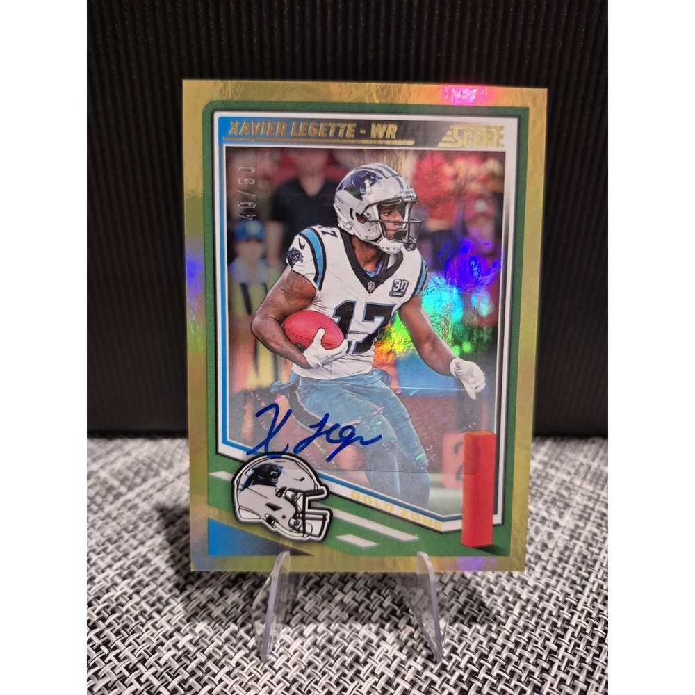 2025 Score Signatures Xavier Legette #217 Gold /50 (AU) SP Carolina Panthers